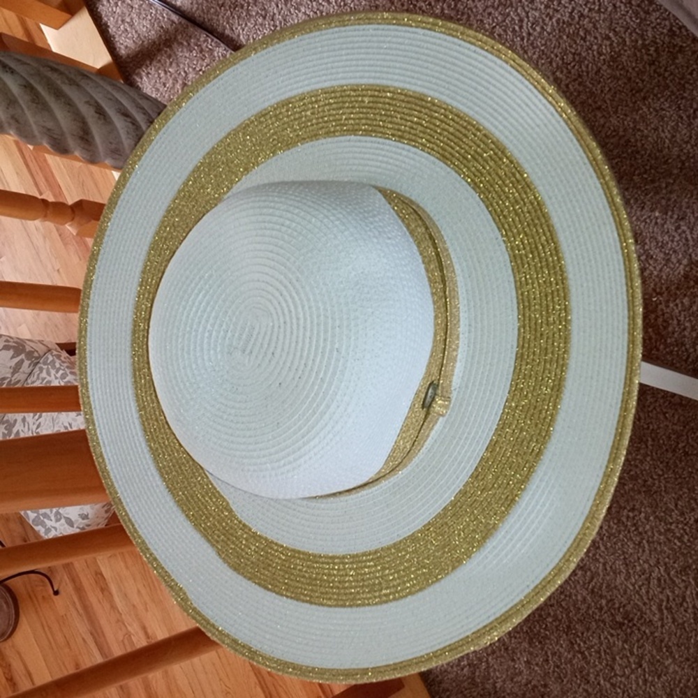 Scala brand wide brim woven summer coastal beach straw vacation sun hat NWOT